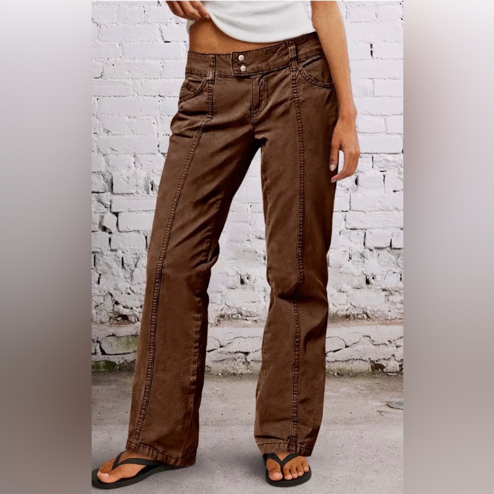 Women’s Straight Leg Utility Pants in Chocolate Brown